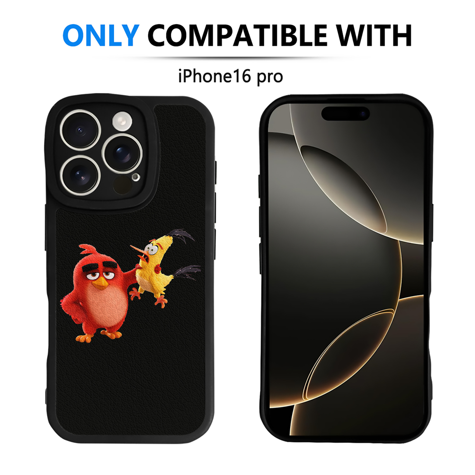 （画像用） Angry Birds アングリーバード 【iPhone 16シリーズ対応】シリコンスマホケース（レザー調） 材質：シリコン